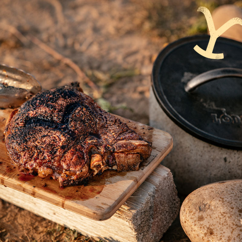 Yellowstone? 8 Inch Round Seasoned Cast Iron Power Y Grill Press - Image 5